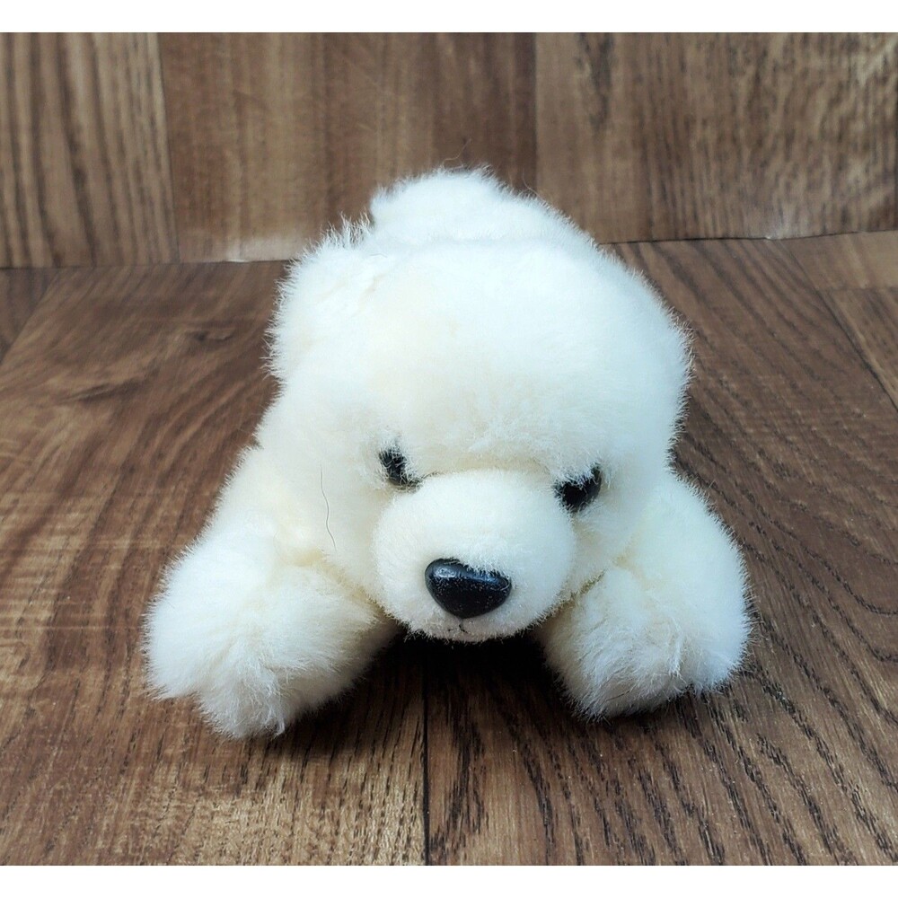Polar Bear Laying Down Sea World White 8" Plush